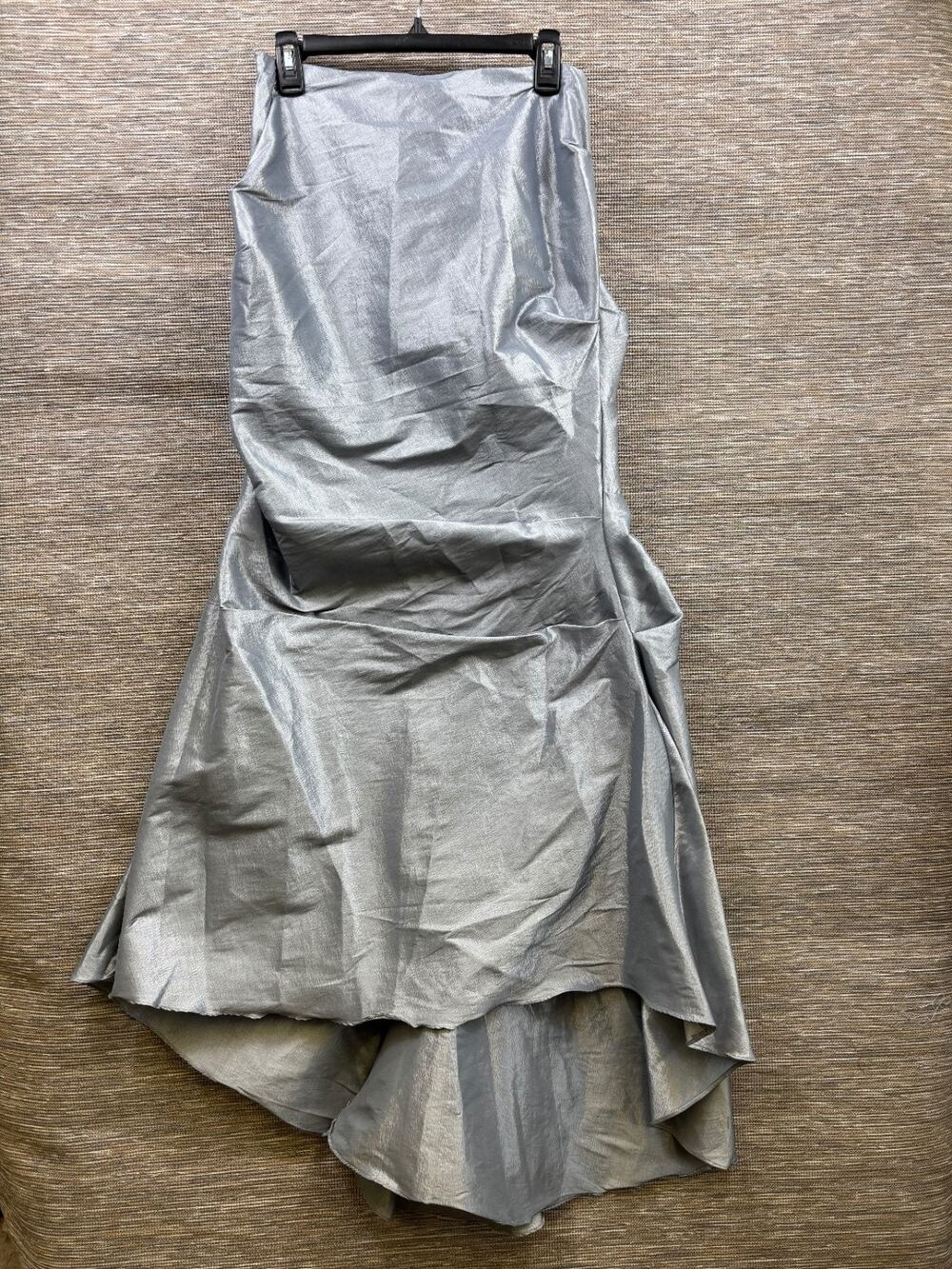 Camille La Vie Silver Formal Prom Strapless Dress Womens Size 8